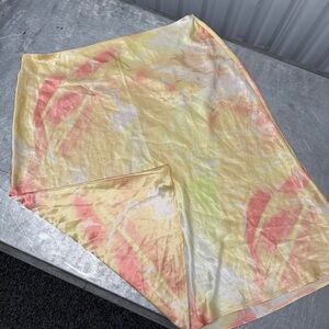 Apt. 9 Women’s Yellow And Pink Silky Knee Length Skirt Size XXL
